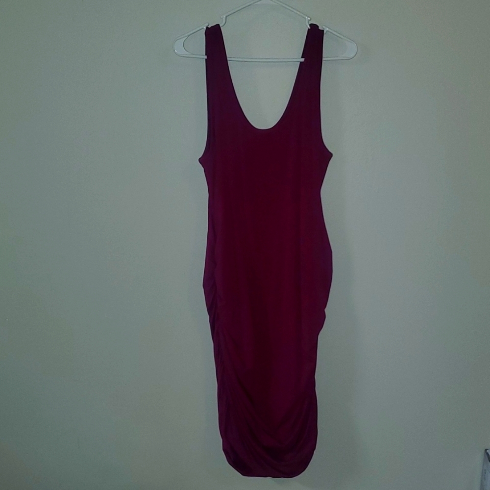 Express Pink Sleeveless Ruched Dress